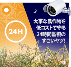 大事な農作物を低コストで守る24時間監視のすごいヤツ！